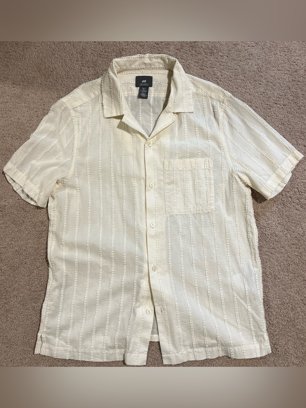 Textured cotton button up